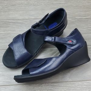 Wolky Women Blue Wedge Sandals {Size 39}